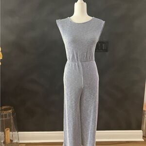 Blue and White Soft Jumpsuit